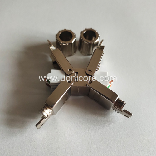 RJ45 CAT6 shielded toolless connector plug